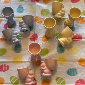 Set of Ceramic Bunny Egg Cups